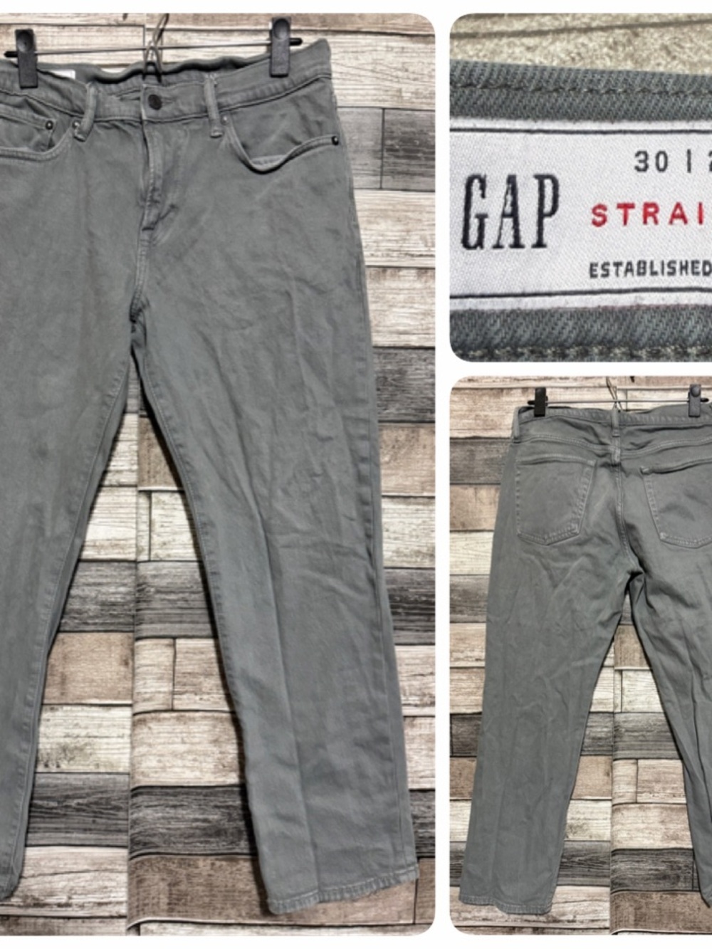 Gap Straight Fit Jeans Men’s 30x28 Gray Denim Stretch Gap Flex